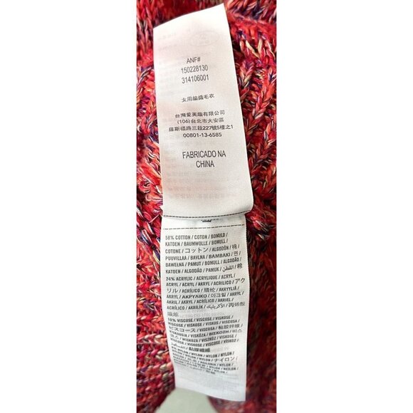 Abercrombie & Fitch Sweater Women XS/S Oversized Rainbow Knit Chunky Colorful - Picture 9 of 10